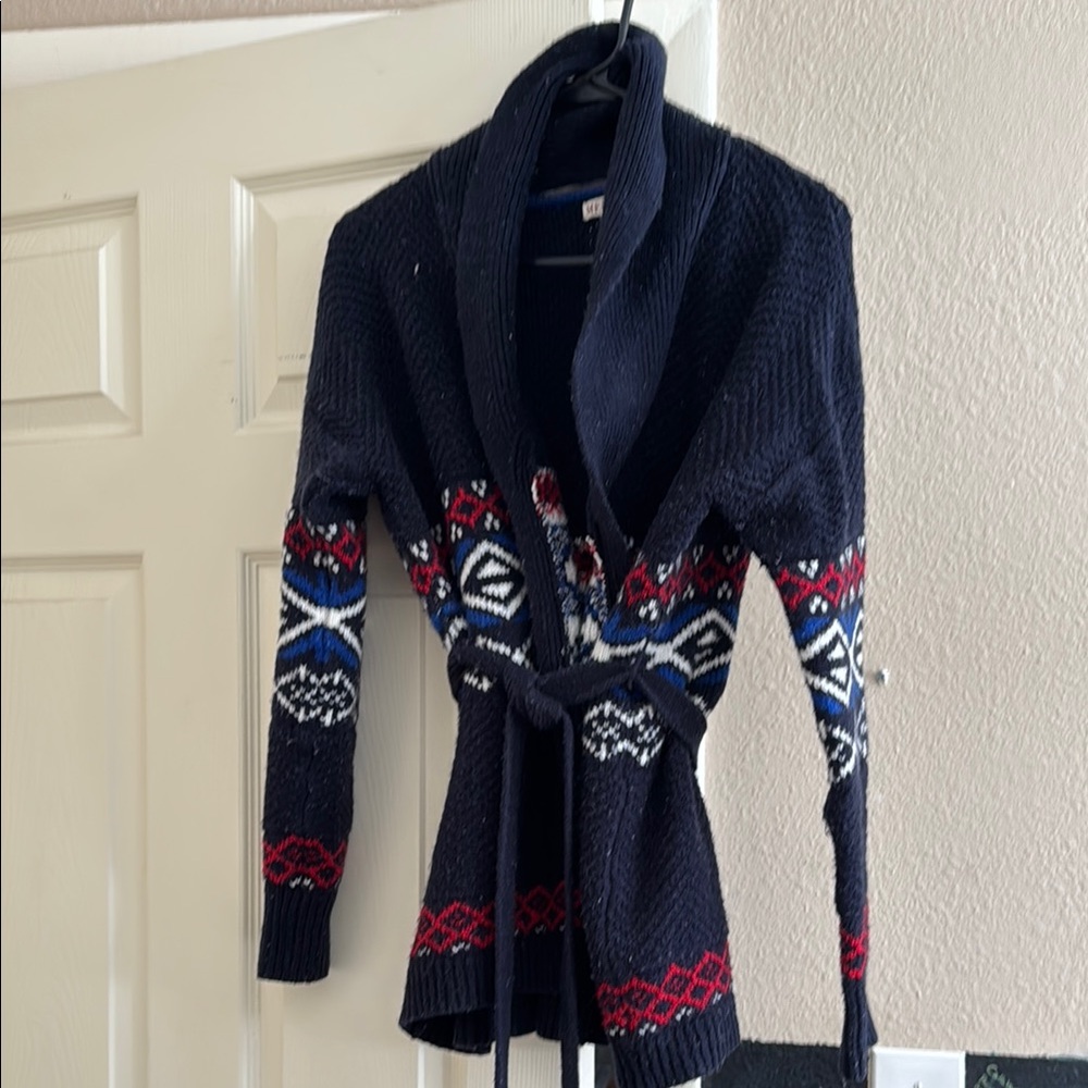 Navy Patterned Women's Sweater